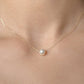 Akoya Pearl Floating Necklace in 18K Yellow Gold, 7.5-8mm