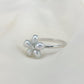 Akoya Keshi Pearl Ring in 18K White Gold with Diamond, 3-4.5mm,d0.03ct