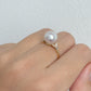 Blue Akoya Pearl Ring in 18K Yellow Gold with Diamond, 9.5-10mm,d0.074ct