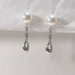 Akoya Dangle Earrings in 18K White Gold with Diamond, d0.015ct,6-6.5mm