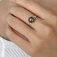 Tahitian Pearl Ring in 18K White Gold with Diamond, 8-9mm,d0.036ct