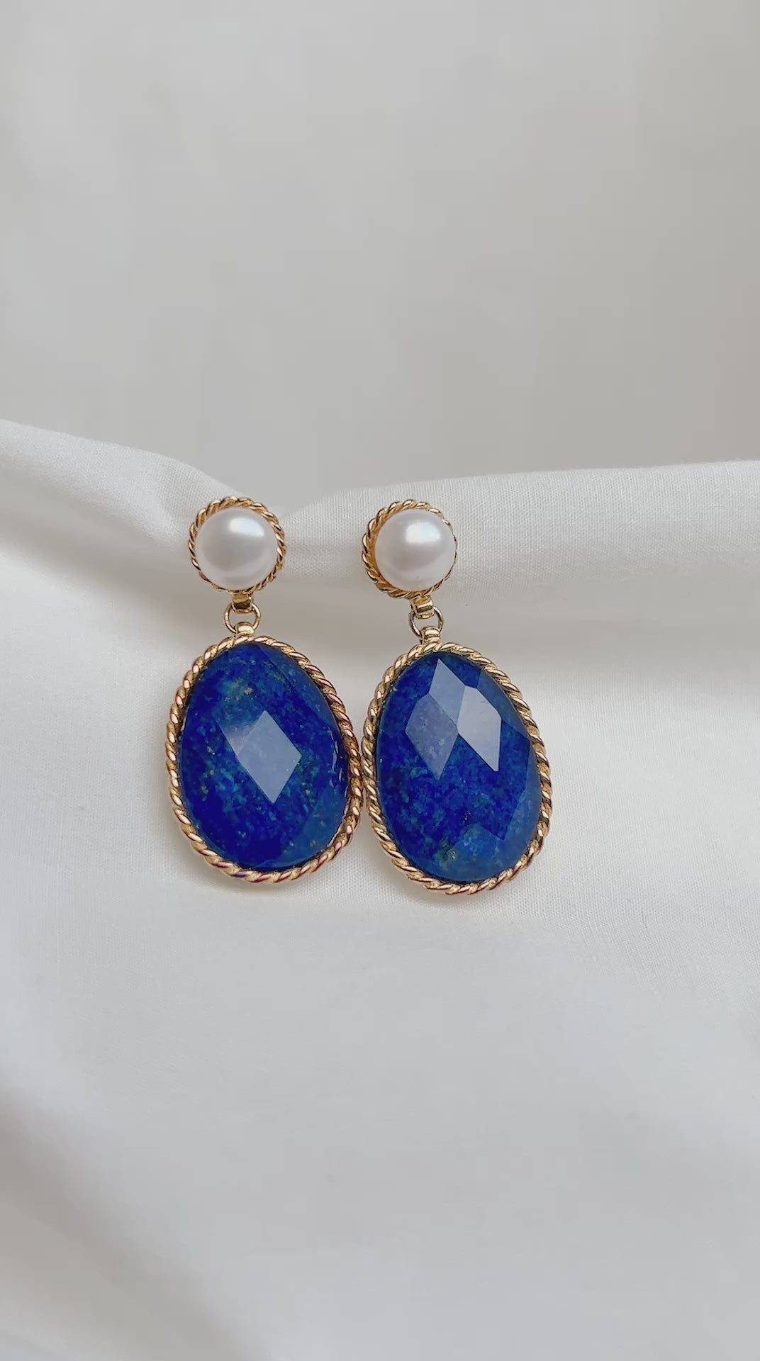 Gold and lapis on sale earrings