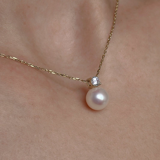 Yellow Gold Plated Sterling Silver Freshwater Pearl Necklace, NL2